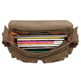 Kattee Unisex's Classic Military Canvas Shoulder Messenger Bag Leather Straps Fit 16" Laptop