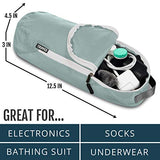Compression Packing Cubes for Travel - Luggage and Backpack Organizer Packaging Cubes for Clothes (Dusty Teal and White, 6Piece)