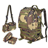 Aw Woodland Camouflage Camping Bag 23X19X5.5" Oxford Nylon Backpack Travel Hike Camp Climb Military
