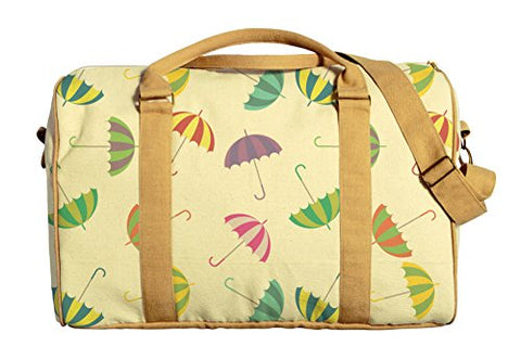 Colorful Umbrellas Printed Canvas Duffle Luggage Travel Bag Was_42