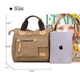 Gashen Canvas Handbag Casual Messenger Bag Shoulder Bag Travel Organizer Bag Multi-pocket Purse for