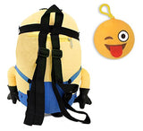 Despicable Me Minion Plush Backpack & Emoji Backpack Clip Multi-Pack (Stuart)