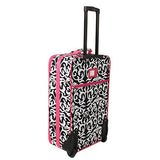 World Traveler Damask 3-Piece Expandable Upright Luggage Set, Pink Trim Damask