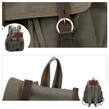 Vintage Canvas Backpack Outdoor Hiking Travel Rucksack 19L Army Green #220