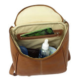 Piel Leather U-Zip Backpack, Saddle, One Size