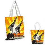 African canvas messenger bag Wildlife Animal with Giraffe on Nature Walk and Mammal Retro Graphic