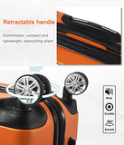 Luggage Set 3 Piece Set Suitcase set with TSA Lock Spinner Hard shell Lightweight (Orange)