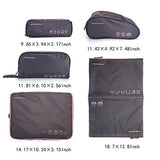 HONCARDO Waterproof Travel Organizer Set, 5Pcs/Set Including Shoes Bag, Toiletry Kit, Clothing Bag,