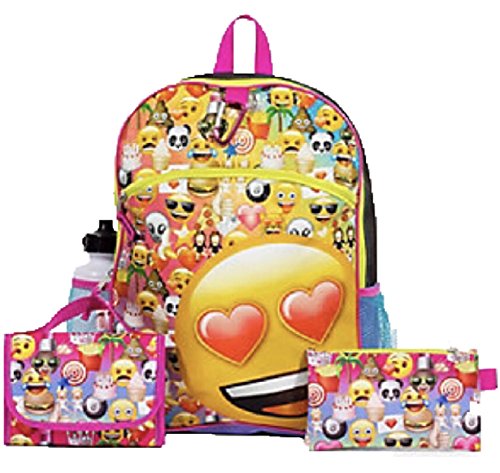 Kids Emoji 5 Piece Backpack & School Accessories Set