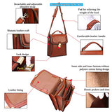 Banuce Small Vintage Full Grain Italian Leather Messenger Bag for Men Vertical Lock Business