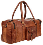 21 Inch Vintage Leather Duffel Travel Gym Sports Overnight Weekend Sale
