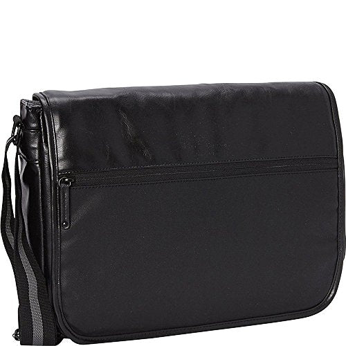 Ben Sherman Keats Grove Leather Single Compartment Flapover Messenger Bag Black