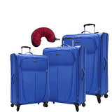 Skyway Mirage Superlight | 4-Piece Set | 20", 24" and 28" Expandable Spinners, Travel Pillow (Maritime Blue)
