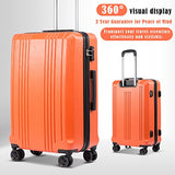 Coolife Luggage Expandable Suitcase PC+ABS 3 Piece Set with TSA Lock Spinner 20in24in28in