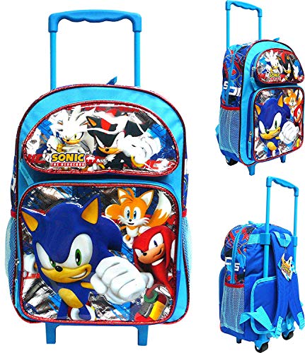 Sonic The Hedgehog 16" Large Rolling School Backpack