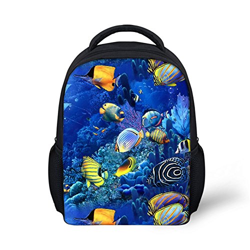 Youngerbaby 12Inch Tropical Fish Backpack School Bag For Kindergarten Kids