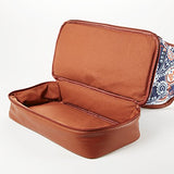 Fit & Fresh Voyager Commuter Bag, Carry On Travel Tote, Zippered Shoulder Bag (Navy Orange Paisley)