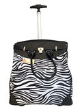 Trendyflyer Computer/Laptop Rolling Bag 2 Wheel Case Blk Zebra Stripes