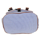 Imiflow Backpack for School Girls College Schoolbags Casual Laptop Purses Book Bags (Stripe Canvas)