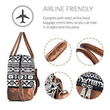 MyMealivos Canvas Weekender Bag, Overnight Travel Carry On Duffel Tote with Shoe Pouch (black)