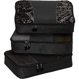 eBags Medium Packing Cubes for Travel - 3pc Set - (Black)