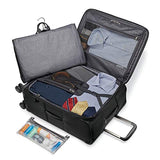 Samsonite Lineate Expandable Softside Checked Luggage with Spinner Wheels, 25 Inch, Obsidian Black