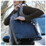 BFB Laptop Totes for Women – 13 Inch Laptop Shoulder Bag – Designer Handmade Handbag - Quality That’s Made to Last – Navy