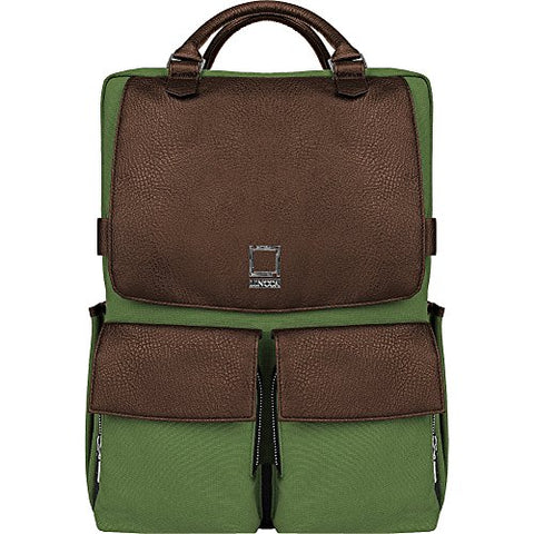 Lencca Novo Canvas And Vegan Leather Backpack Crossover For Up To 15.6 " Laptops (Lennovogrn)