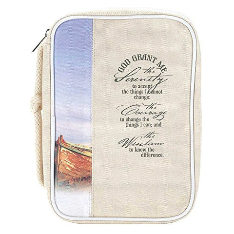 Sand Serenity Prayer 8 x 11 Reinforced Canvas Bible Cover Case with Handle