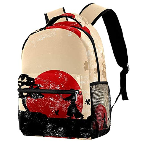 LORVIES Retro Japanese Martial Lightweight School Classic Backpack Travel Rucksack for Girls Women Kids Teens