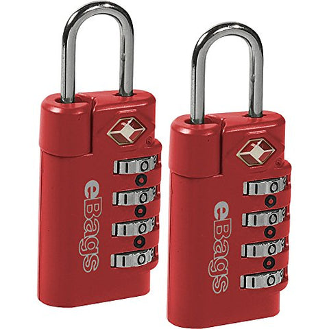 eBags TSA Accepted Lock 4-Dial Combo (2pk) (Red)
