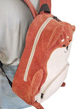 3D Dog/Fox Animal Backpack Corduroy Zipper Hiking Shoulder Bag 11.8"15.8"4.3"