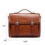 BOSTANTEN Leather Briefcase 14" Vintage Laptop Messenger Satchel Office Business Bag for Women