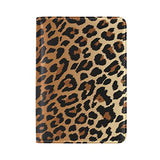 Sexy Leopard Grain Genuine Leather UAS Passport Holder Travel Wallet Cover Case