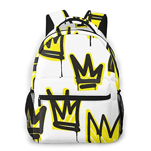 Multi leisure backpack,Fashion Black And White Graffiti Hand Drawing, travel sports School bag for adult youth College Students