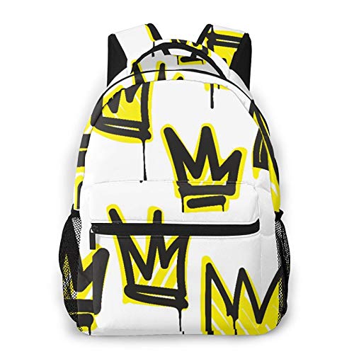 Multi leisure backpack,Fashion Black And White Graffiti Hand Drawing, travel sports School bag for adult youth College Students