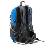Gonex Updated 35L Hiking Backpack, Camping Outdoor Trekking Daypack, Waterproof and Backpack Cover Included (Blue)