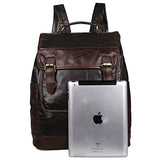 Genuine Leather Laptop Backpack Travel Rucksack Daypack Luggage For Men Women Dark Gray