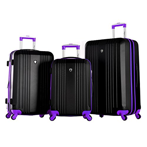 Olympia Apache 3pc Hardcase Spinner Set, Black/Purple