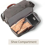 Canvas Travel Tote Luggage Men's Weekender Duffle Bag with Shoe compartment (Dark Grey)
