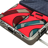 BAGAIL 4 Set Packing Cubes,Travel Luggage Packing Organizers with Laundry Bag Red
