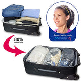 Premium Travel Storage Compression Bags for Clothes |8 Pack 4L 4M| Zippered, Roll Up, Space-Saving - No Vacuum Luggage Accessories | Heavy-Duty Airtight - Waterproof Seal - Reusable