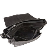 Mancini Leather Goods Cross Body Bag with RFID Secure Pocket (Black)