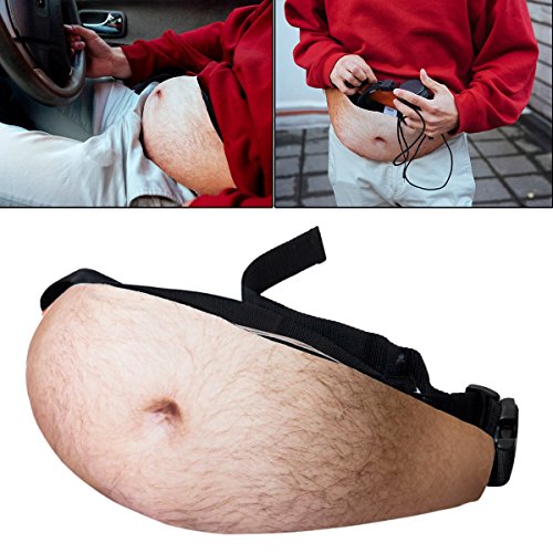 Dad Bag Unisex Belly Fanny Fake Waist Pack with Zipper Adjustable Belt