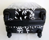 3Pc Luggage Set Hard Rolling 4 Wheels Spinner Upright Travel Lightweight Damask