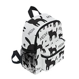 GIOVANIOR Cute Meow Black Cat Kitten Paws Travel School Backpack for Boys Girls Kids