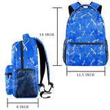 LORVIES Japanese Sashiko Pattern And Dragonflies Daily Bags Backpacks Sports Travel Shoulder Bags
