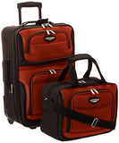 Travelers Choice Travel Select Amsterdam Two Piece Carry-On Luggage Set, Orange