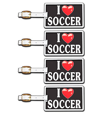 Tag Crazy I Heart Soccer Four Pack, Black/White/Red, One Size