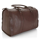 HADAKI Genuine Leather Duffel Carry On Hand Bag Cognac Brown